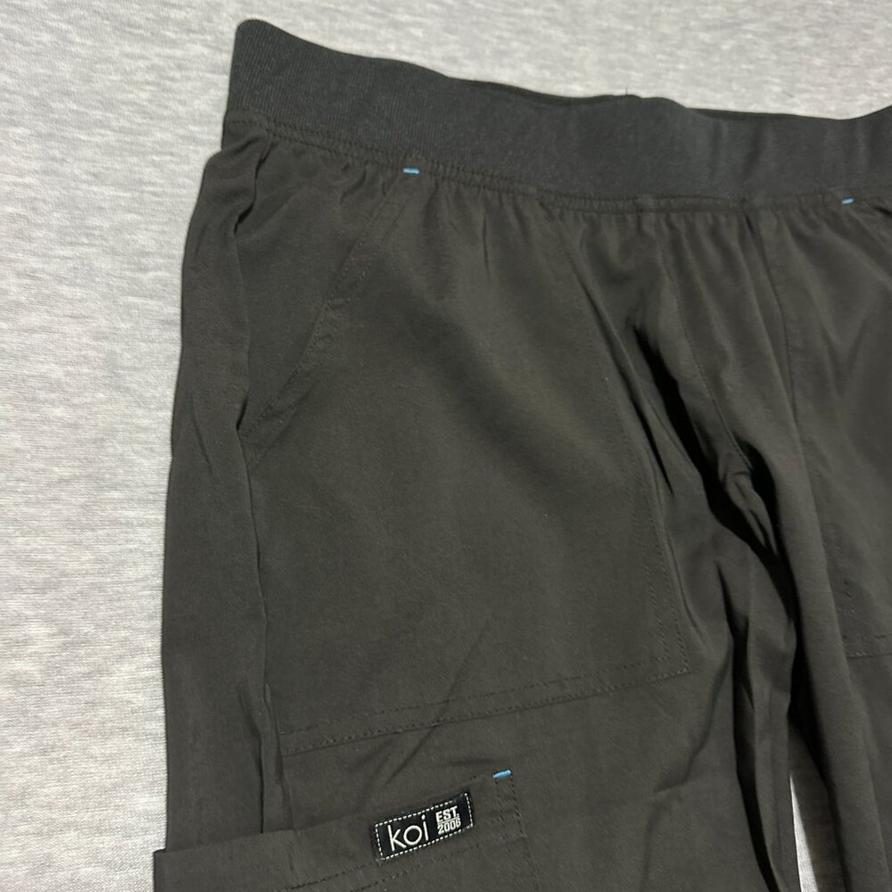 Koi Basics Caroline Womens 5-Pocket Stretch Scrub Pants Size M Black Lightweight - Picture 8 of 16